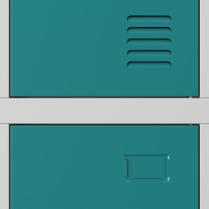 Jan Nowak IGOREK cabinet MULTICOLOR 1: back GREY RAL7035 + RAL7035 / RAL5021 / RAL5011 H1500*W900*D450 3