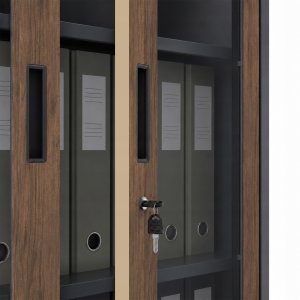 Jan Nowak AMELIA cabinet ECO* ANTHRACITE RAL7016 WOODGRAIN H1850*W900*D400 3