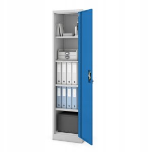 Jan Nowak ALEX Cabinet Light grey RAL7035 + Blue RAL5017 H1850*W450*D400 2