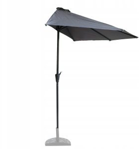 Goodhome Parasol ogrodowy ścienny duży solidny składany 2,7 M z korbką szary 2