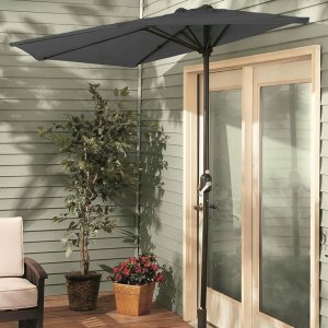 Goodhome Parasol ogrodowy ścienny duży solidny składany 2,7 M z korbką szary 3