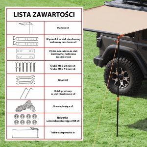 Aptel EINPARTS MARKIZA DACHOWA EPTENT01 DO KEMPINGU OFF-ROAD WODOSZCZELNA 2M X 3M 8