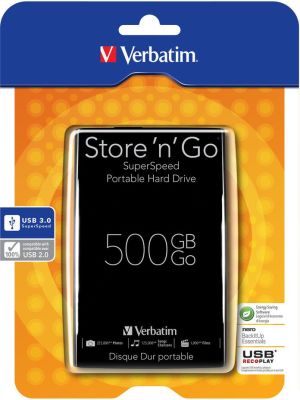 Dysk zewnętrzny HDD Verbatim HDD Store 'n' Go 500 GB Czarny (VHD53B) 1