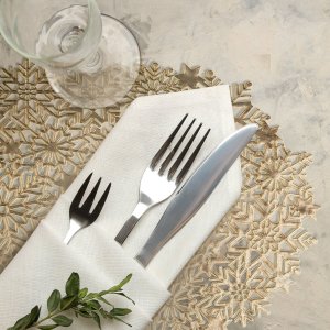 Home Styling Collection Podkładka pod talerze MARY 45x30 złota ażurowa komplet 6 szt 3