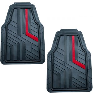 Einparts Automotive EINPARTS DYWANIKI GUMOWE DO AUTA 2 SZTUKI PVC Z CZERWONYM PASKIEM ZESTAW 3