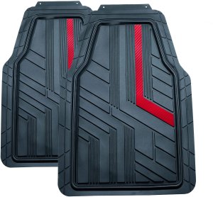 Einparts Automotive EINPARTS DYWANIKI GUMOWE DO AUTA 2 SZTUKI PVC Z CZERWONYM PASKIEM ZESTAW 5