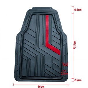 Einparts Automotive EINPARTS DYWANIKI GUMOWE DO AUTA 2 SZTUKI PVC Z CZERWONYM PASKIEM ZESTAW 6