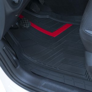 Einparts Automotive EINPARTS DYWANIKI GUMOWE DO AUTA 2 SZTUKI PVC Z CZERWONYM PASKIEM ZESTAW 7
