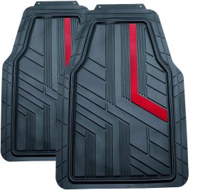 Einparts Automotive EINPARTS DYWANIKI GUMOWE DO AUTA 4 SZTUKI PVC Z CZERWONYM PASKIEM ZESTAW 4