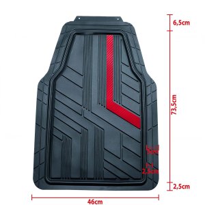Einparts Automotive EINPARTS DYWANIKI GUMOWE DO AUTA 4 SZTUKI PVC Z CZERWONYM PASKIEM ZESTAW 8