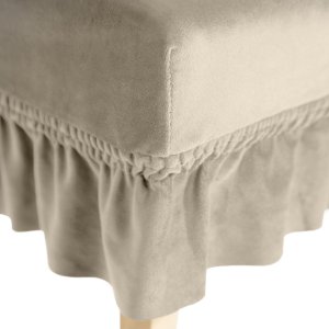 Aptel Pokrowiec na krzesło wodoodporny falbanka 35x55x30 cm beżowy 4