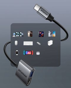 Adapter USB Innostyle USB-C - USB-A + USB-C Szary 6