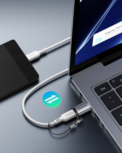 Adapter USB Innostyle USB-A - USB-C Szary 3
