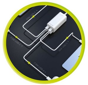 Ładowarka Mobile Origin Ładowarka GAN 100W COMPACT MULTIHUB PW18 3X USB-C + USB-A 6