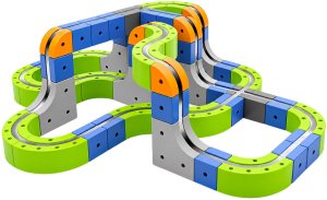 click4TOYS Kolejka magnetyczna klocki lokomotywa elektryczna zestaw dla dzieci 123 el (5906708103041) 2