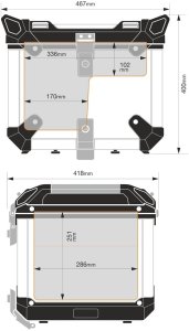 Lodówka turystyczna Yolco Topcase MCX17 Silver 17 l 22