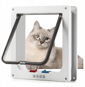 Cat Mate Drzwiczki wahadłowe dla psa kota dwustronne z klapą XL 4way 4 sposoby białe 11