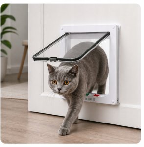 Cat Mate Drzwiczki wahadłowe dla psa kota dwustronne z klapą XL 4way 4 sposoby białe 4