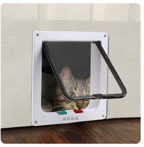 Cat Mate Drzwiczki wahadłowe dla psa kota dwustronne z klapą XL 4way 4 sposoby białe 8