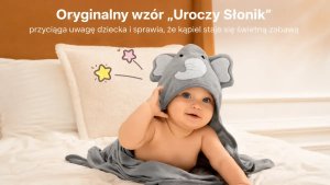 Momcozy Ręcznik dla niemowlaka | Motyw Słonika | WC014 (WC014-U200NB-A) 4