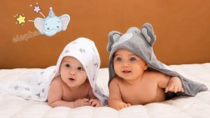 Momcozy Ręcznik dla niemowlaka | Motyw Słonika | WC014 (WC014-U200NB-A) 6