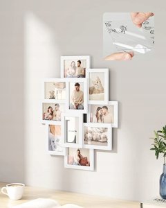 Ramka Songmics Kolaż w ramce na 10 zdjęć, każde 10 x 15 cm (4" x 6"), wykonany z płyty MDF, wymaga montażu, biały RPF20WT (RPF20WT XXX) 3