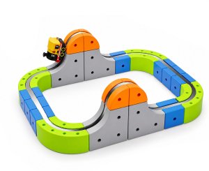 click4TOYS Tor magnetyczny dla dzieci Klocki kolejka Lokomotywa na akumulator Znaki 2