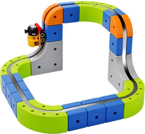 click4TOYS Tor magnetyczny dla dzieci Klocki kolejka Lokomotywa na akumulator Znaki 3