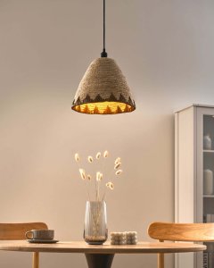 Lampa wisząca Beliani INKSI Plecionka Naturalny 2