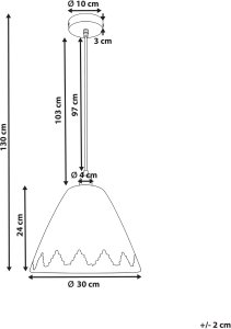 Lampa wisząca Beliani INKSI Plecionka Naturalny 3