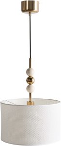 Lampa wisząca Beliani LOKY Metal Mosiężny/beżowy 5