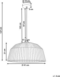 Lampa wisząca Beliani UMBA Plecionka Naturalny 2
