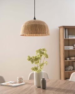 Lampa wisząca Beliani UMBA Plecionka Naturalny 3