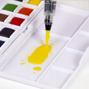 Derwent Watercolour Paint Pans 12 sztuk w tym waterbrush 4