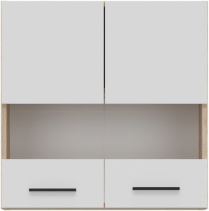 BogFran górna z witryną 60 cm wisząca kuchenna szeroka PATI PK05/PF06 biały 2