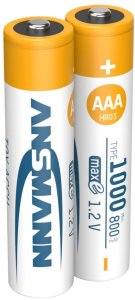 Ansmann Akumulatory NiMH AAA/HR03 1000mAh 1.2V - 2szt. (1311-0029) 2