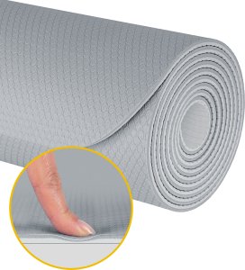Rebel Active Mata gimnastyczna do ćwiczeń joga, pilates, fitness, 183x61cm, grubość 4mm, materiał TPE, szara, REBEL ACTIVE 4