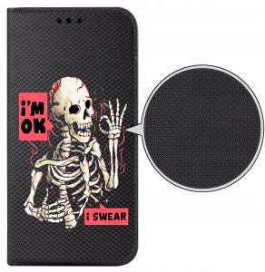 krainaGSM Etui Do Samsung A40 Magnet Wzory Case Portfel + Szkło 9H 4