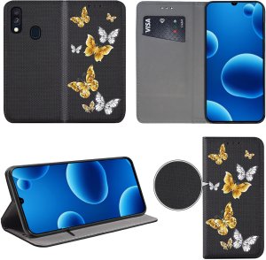 krainaGSM Etui Do Samsung A40 Magnet Wzory Case Portfel + Szkło 9H 2
