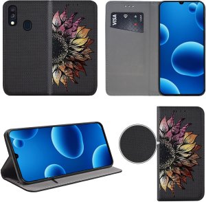krainaGSM Etui Do Samsung A40 Magnet Wzory Case Portfel + Szkło 9H 2