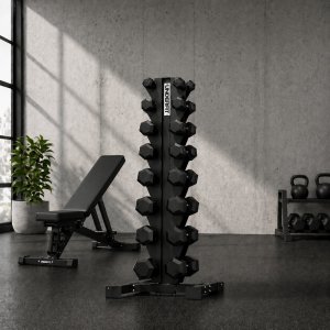 UnderFit Stojak na hantle 8 par UNDERFIT pionowy Hex 2