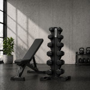 UnderFit Stojak na hantle 6 par UNDERFIT pionowy HEX 2