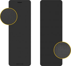 Rebel Active Mata gimnastyczna do ćwiczeń joga, pilates, fitness, 183x61cm, grubość 1cm, materiał TPE, czarna, REBEL ACTIVE 3