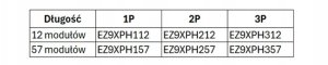 Schneider Szyna łączeniowa sztyftowa do górnych zacisków 2P 57 modułów Easy9 Pro EZ9XPH257 3