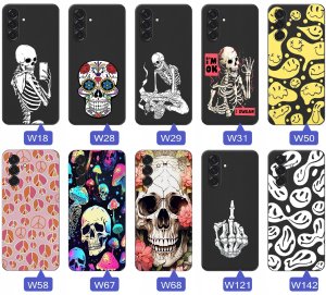 krainaGSM Etui Do Samsung A37 5G Czaszka Szkielet Halloween Wzory + Szkło 4