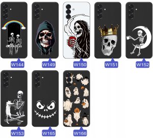 krainaGSM Etui Do Samsung A37 5G Czaszka Szkielet Halloween Wzory + Szkło 5