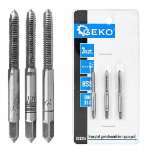Geko Komplet gwintowników ręcznych M4 x 0,7mm 3szt. (150/300) 2