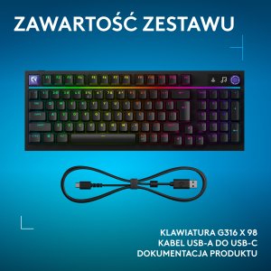 Klawiatura Logitech Logitech G316 X 98 - Black - (US) Intl 11