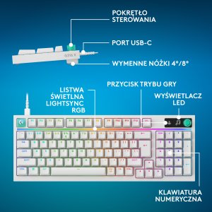 Klawiatura Logitech Logitech G316 X 98 - White - (US) Intl 10