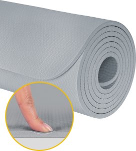Rebel Active Mata gimnastyczna do ćwiczeń joga, pilates, fitness, 200x90cm, grubość 1cm, materiał TPE, szara, REBEL ACTIVE 4